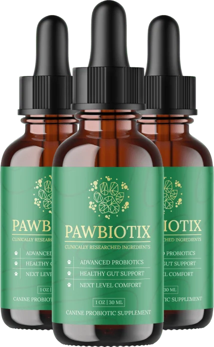 PawBiotix canine probiotic drops three-bottle package